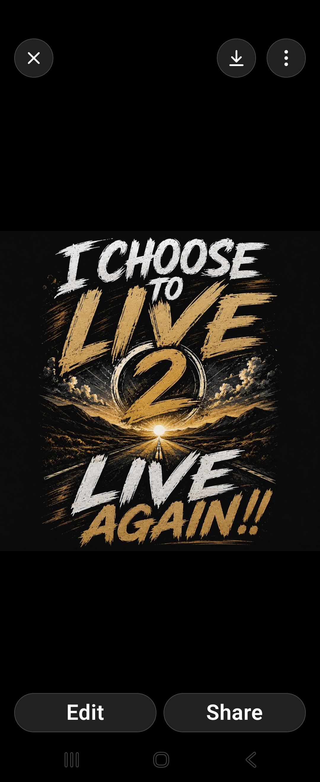 Statement Tee OR Jogging wear — I Choose 2 Live 2 Live Again.
